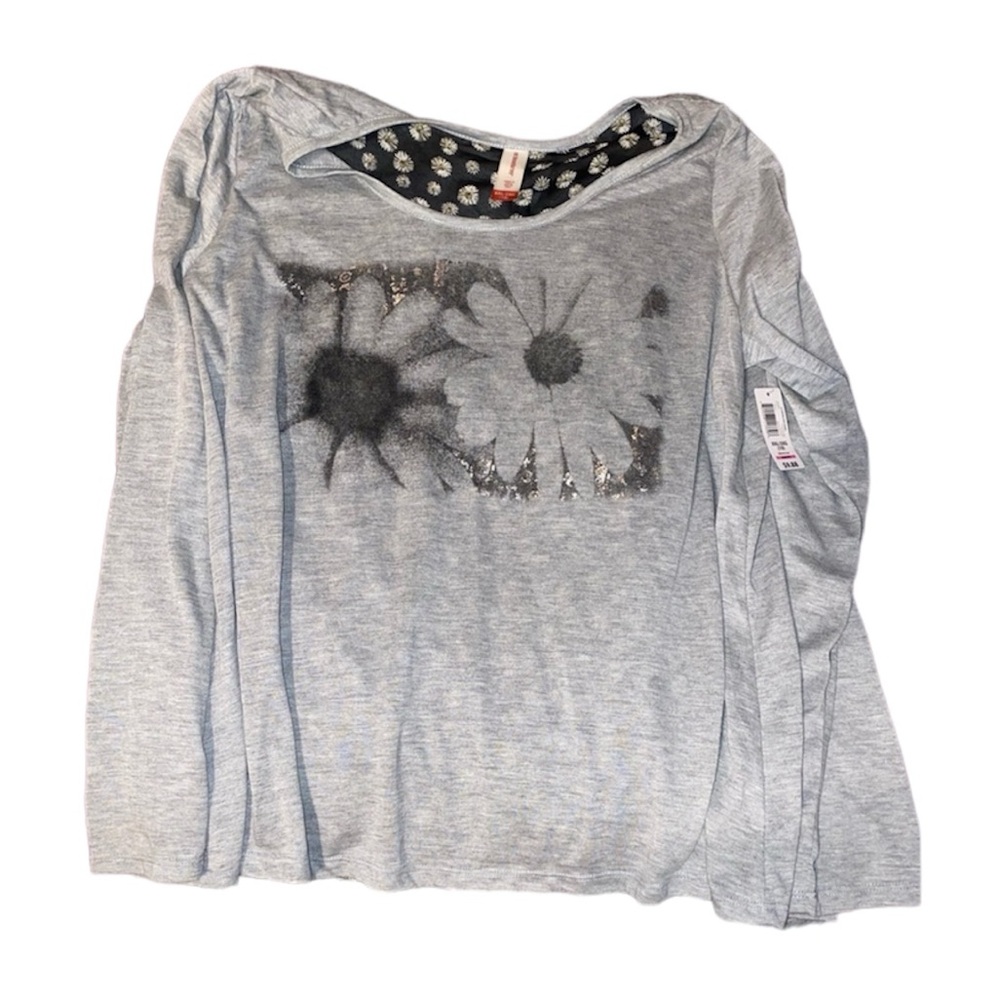 Junior Women’s “No Boundaries” Long Sleeve Multi Color Shirt Floral Blouse Top